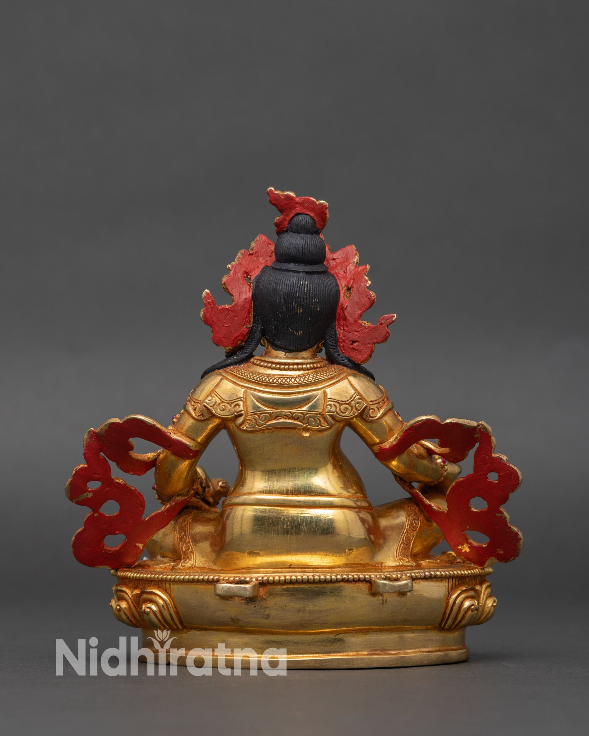 Yellow Jambhala Sculpture | Divine Wealth Figure for Home Altar