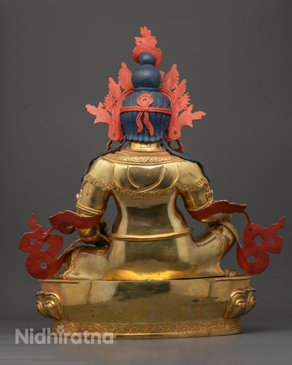 Tibetan Dzambhala Statue | Handmade Gold-Gilded Blessing Deity