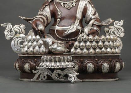 Oxidized Dzambhala Statue for Abundance & Fortune | Wealth God Figurine