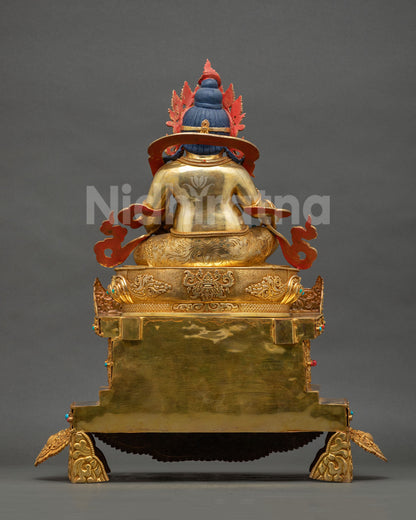 Enthroned Yellow Dzambhala Statue | 24K Gold Fire-Gilded Figurine