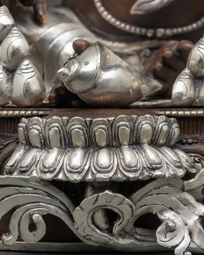 Oxidized Dzambhala Statue for Abundance & Fortune | Wealth God Figurine