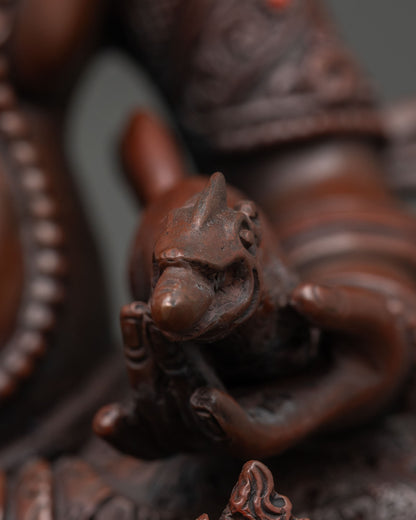 Oxidized Dzambhala Statue | Handcrafted Buddhist Wealth Deity Statue