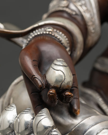 Oxidized Dzambhala Statue for Abundance & Fortune | Wealth God Figurine