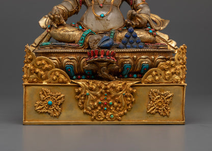 Tibetan Crystal Dzambhala Statue | Buddhist Hand-craved Art