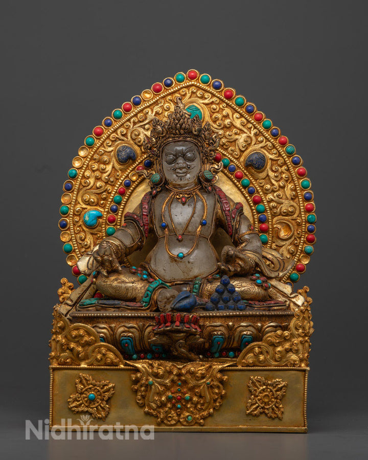 Tibetan Crystal Dzambhala Statue | Buddhist Hand-craved Art