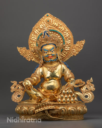 Spiritual Dzambhala Statue | Handcrafted 24K Gold