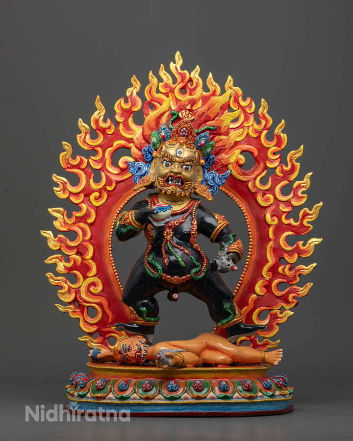 Handcrafted Black Dzambhala Statue: Attract Prosperity and Good Fortune