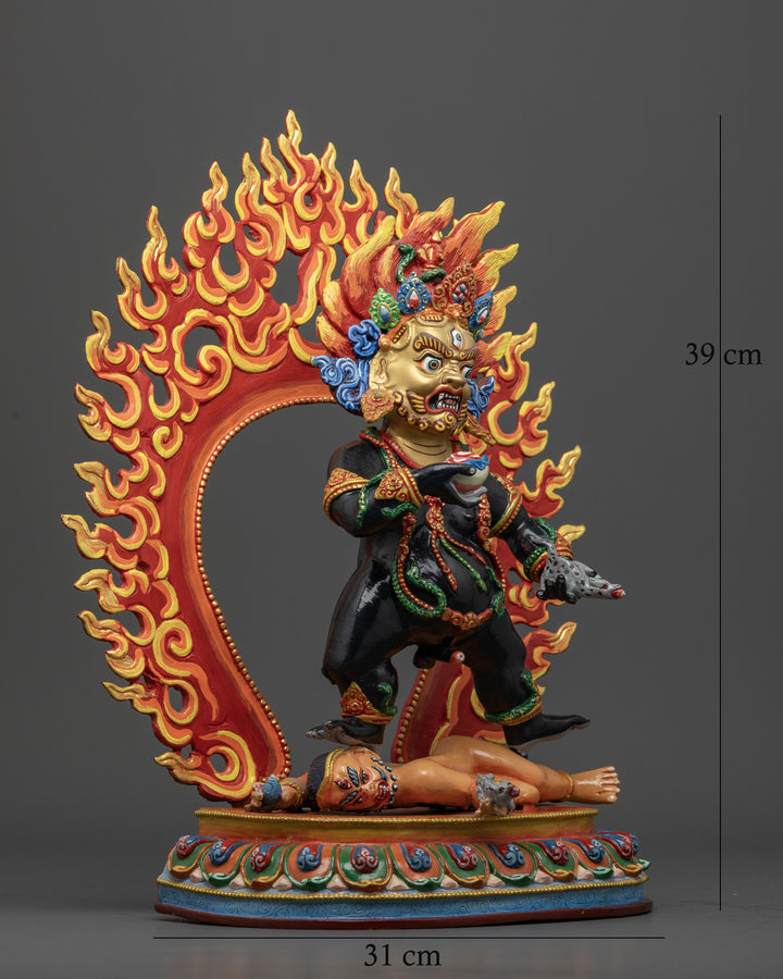 Handcrafted Black Dzambhala Statue: Attract Prosperity and Good Fortune