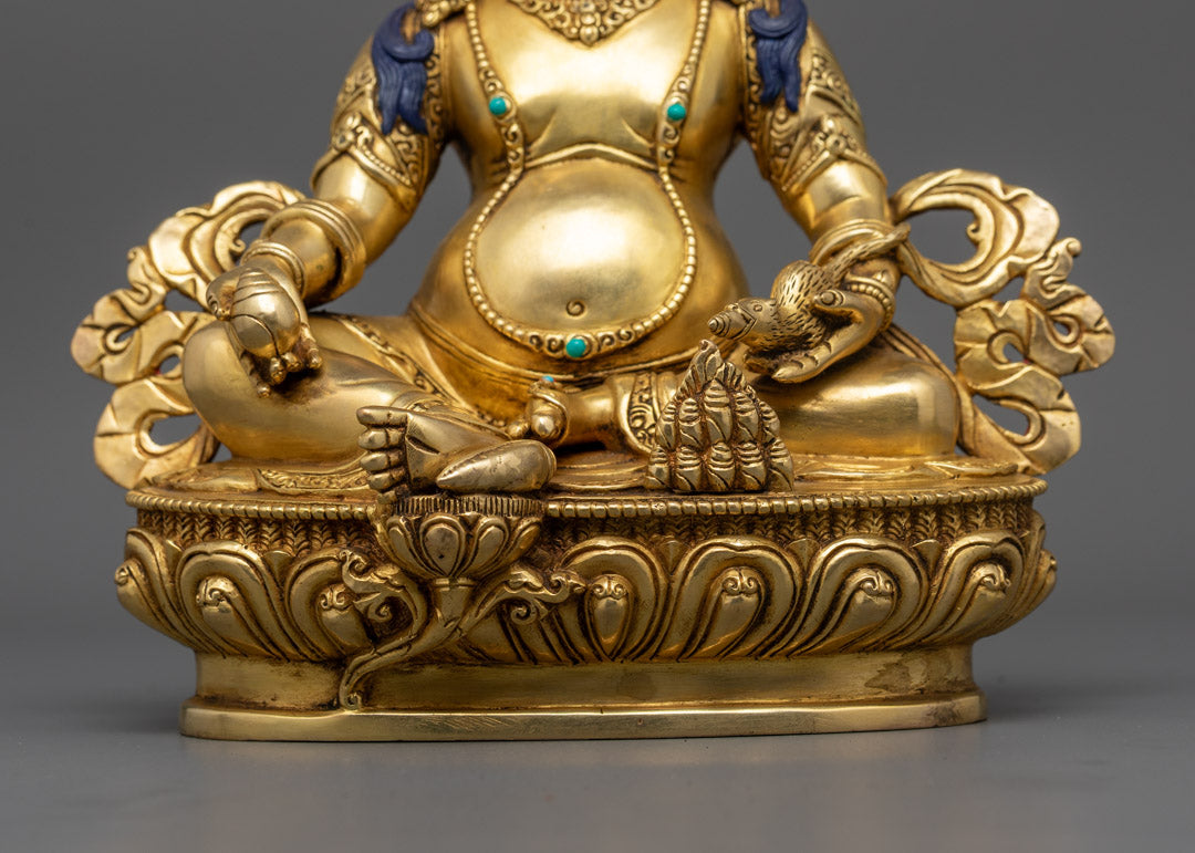 Dzambhala Statue featuring a hollow compartment for filling with an auspicious mantra, symbolizing wealth and prosperity.