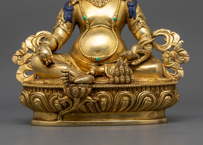 Dzambhala Statue featuring a hollow compartment for filling with an auspicious mantra, symbolizing wealth and prosperity.