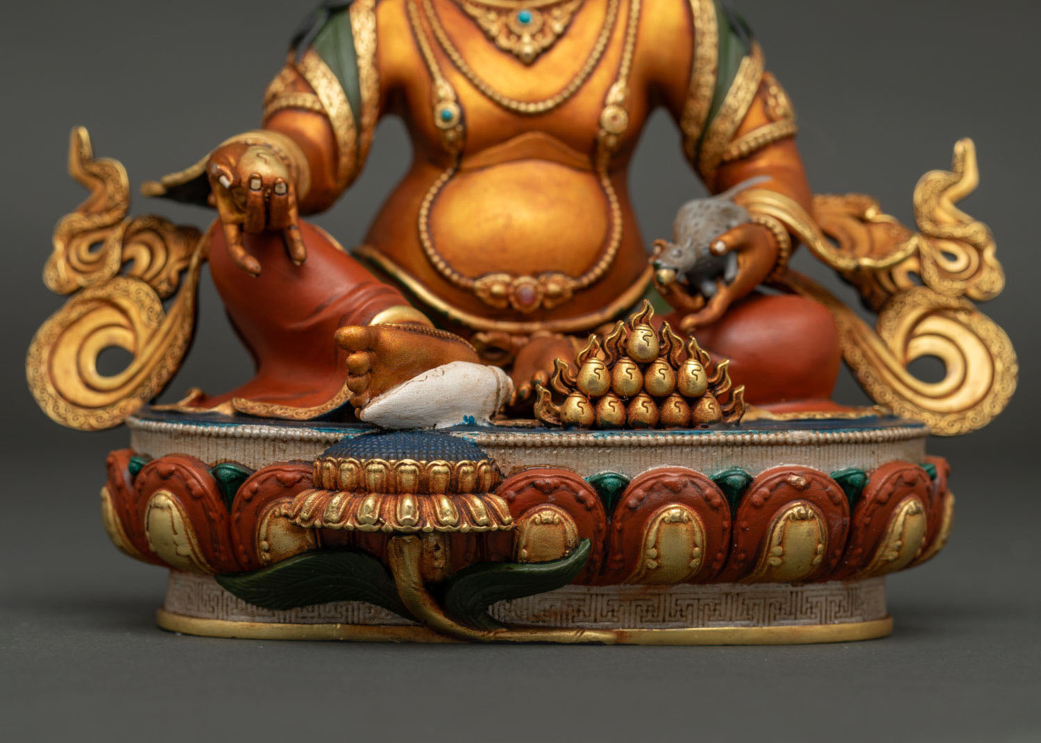 Yellow Dzambhala Statue | Tibetan Buddhist Guardian of Wealth