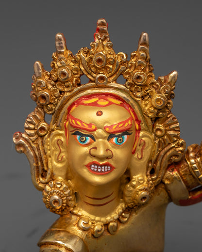 Green Dzambhala with Yab Yum Statue: Tibetan Art for Wealth