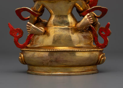 Green Dzambhala with Yab Yum Statue: Tibetan Art for Wealth