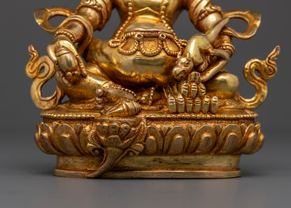Green Dzambhala with Yab Yum Statue: Tibetan Art for Wealth