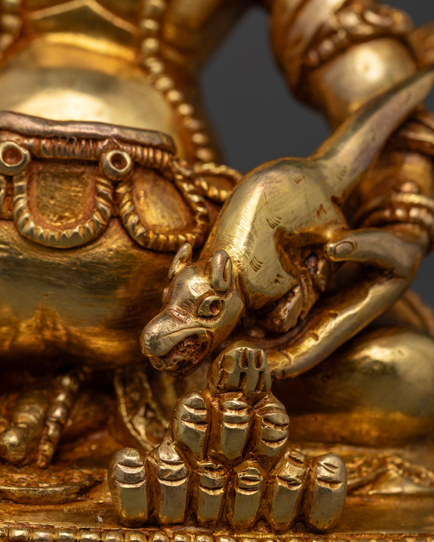 Green Dzambhala with Yab Yum Statue: Tibetan Art for Wealth