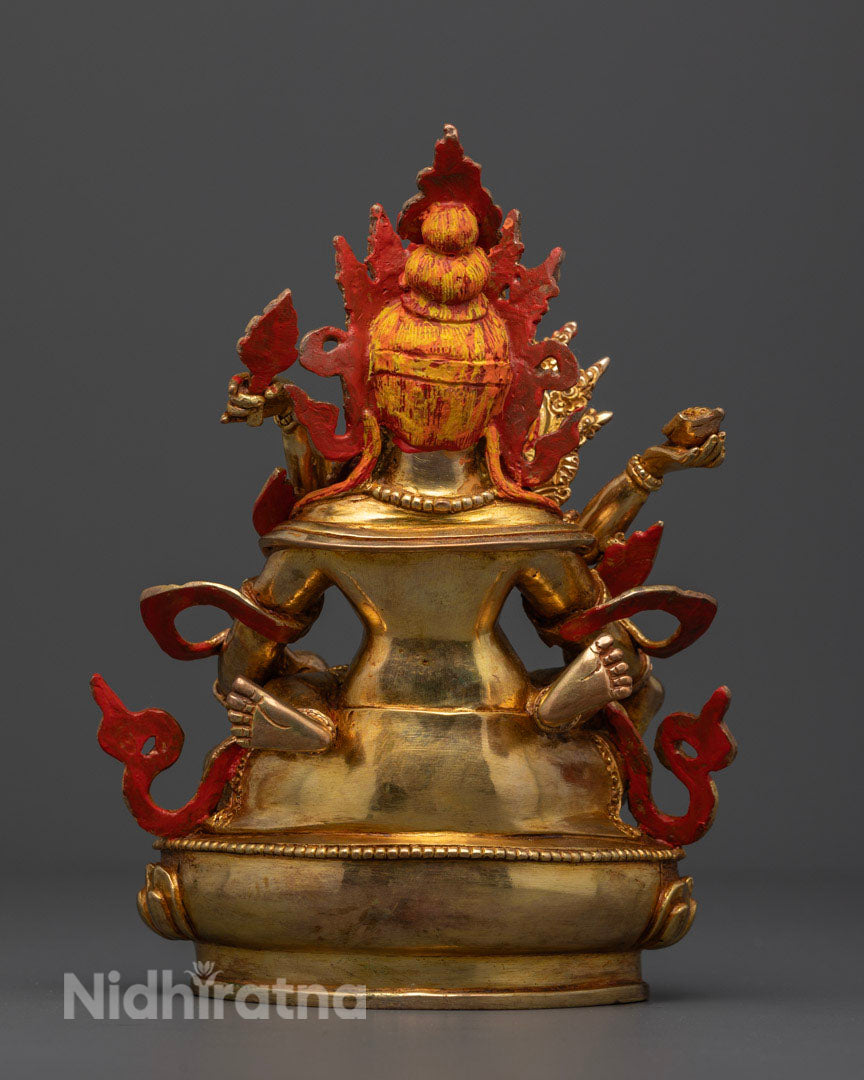 Green Dzambhala with Yab Yum Statue: Tibetan Art for Wealth