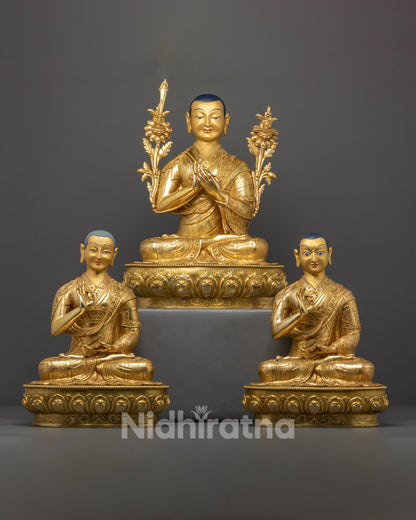 Tsongkhapa Set Statue | Himalayan Buddhist Sculpture
