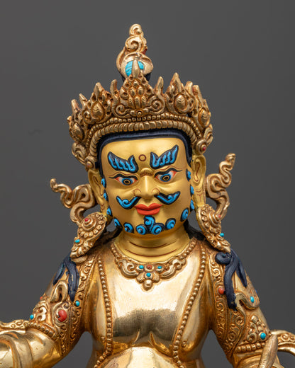 Nepalese Dzambhala Statue | Gold-Gilded for Good Fortune