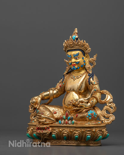 Nepalese Dzambhala Statue | Gold-Gilded for Good Fortune