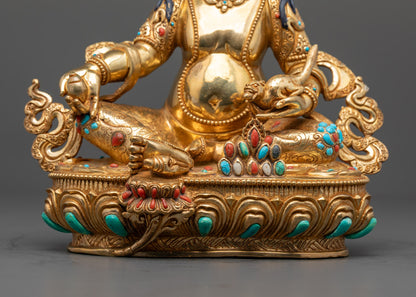 Nepalese Dzambhala Statue | Gold-Gilded for Good Fortune