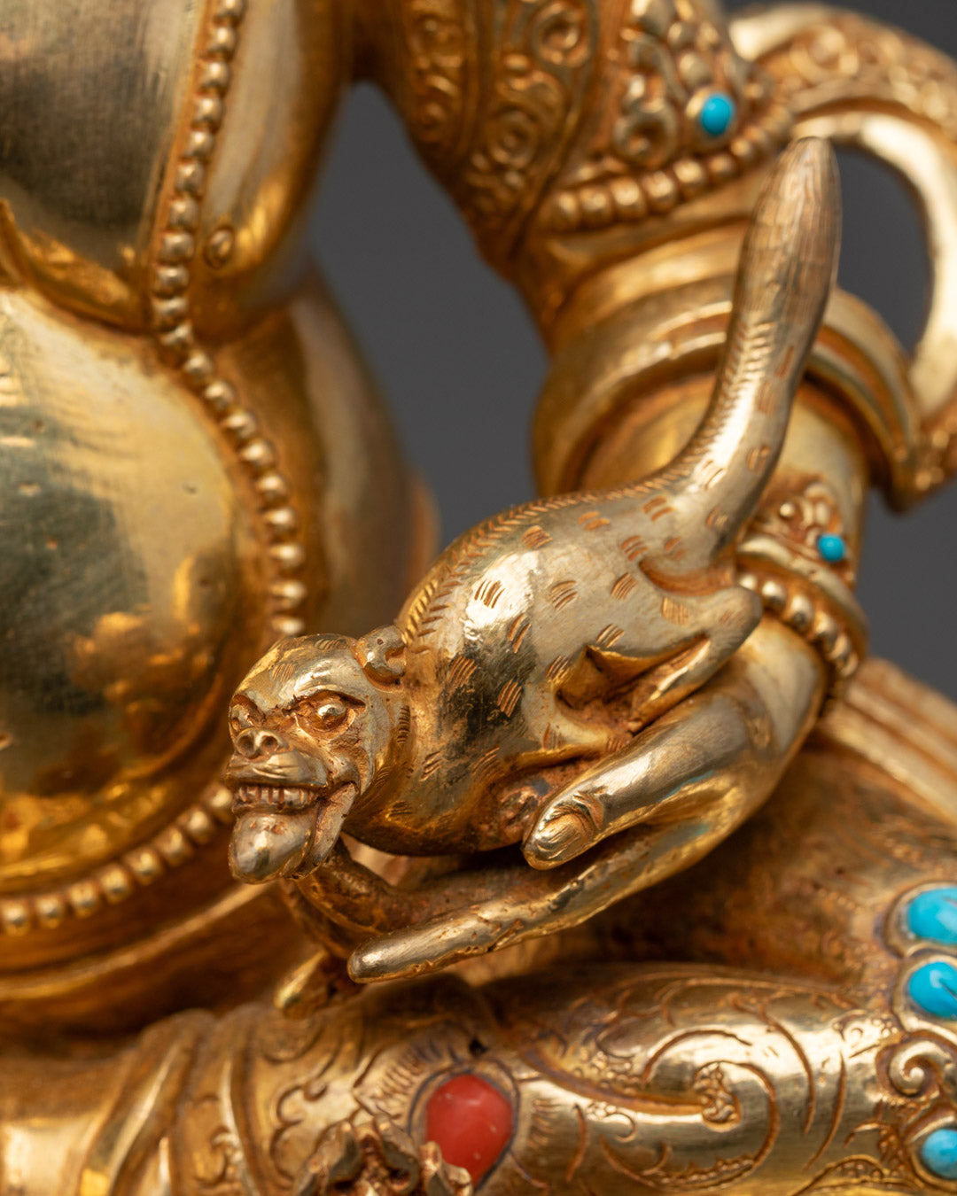 Nepalese Dzambhala Statue | Gold-Gilded for Good Fortune
