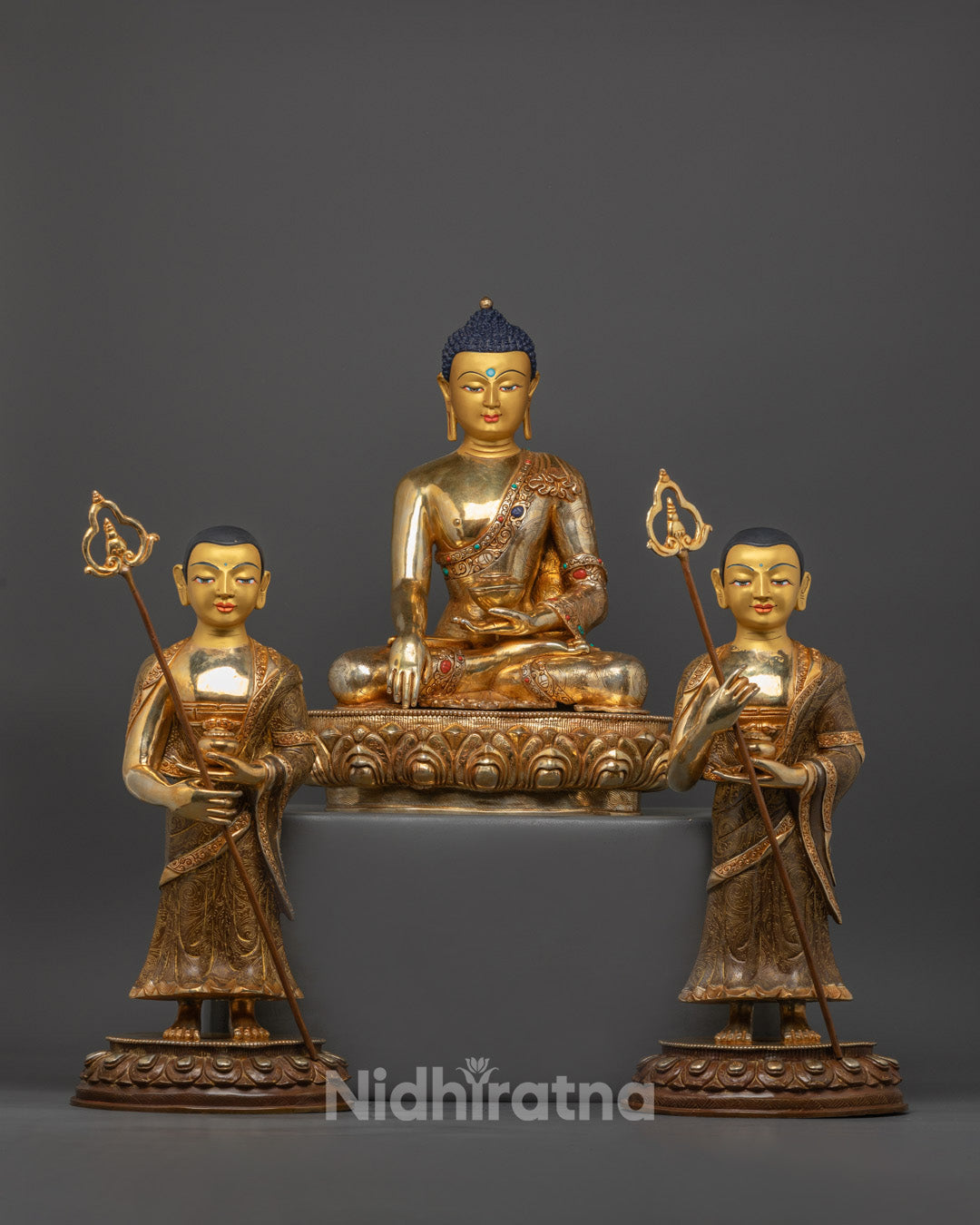 Elegant Shakyamuni Buddha holding Begging Bowl (Patra) symbolizing renunciation and compassion
