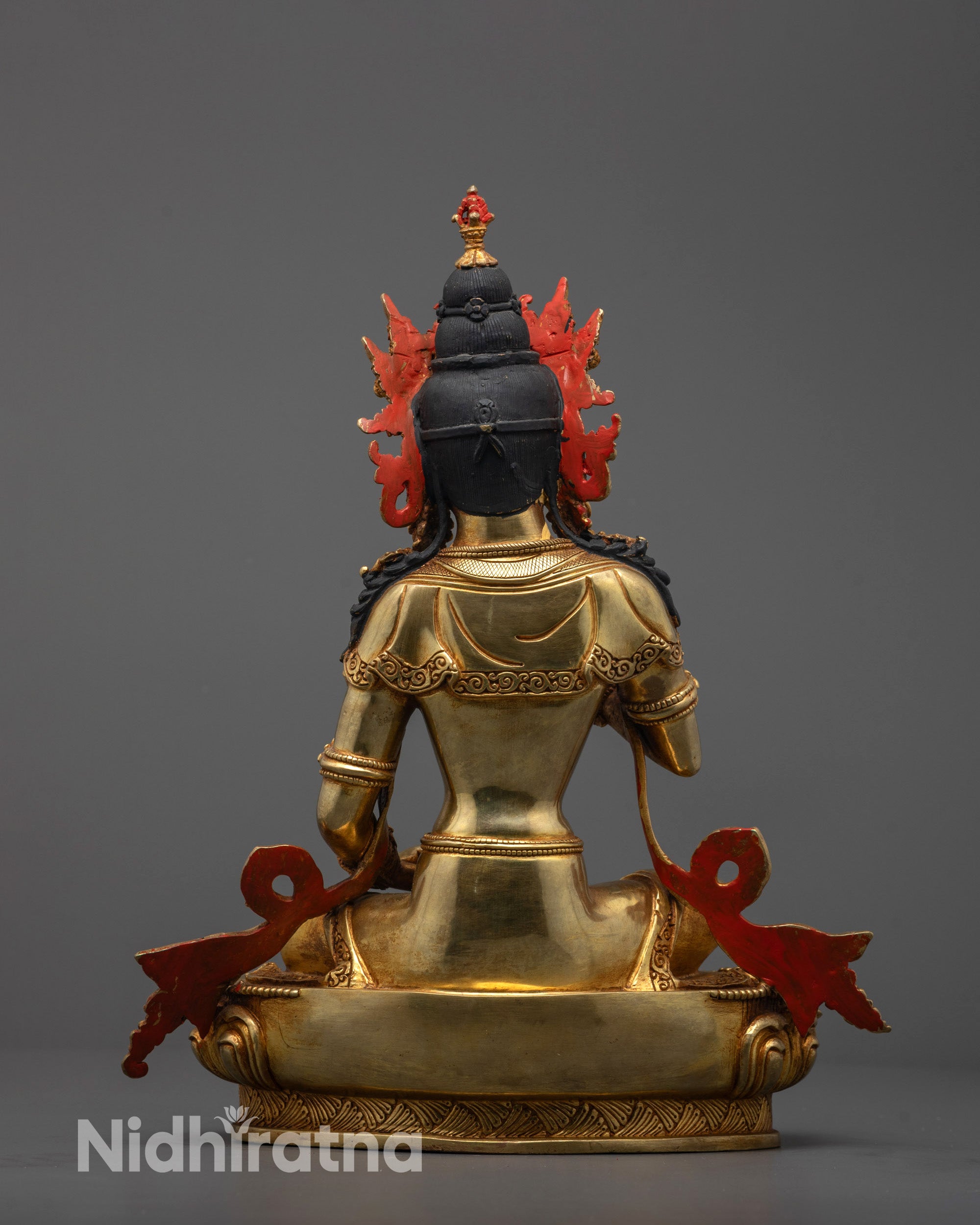 Elegant Vajrasattva Statue featuring radiant gold gilding and lotus seat symbolizing purification 