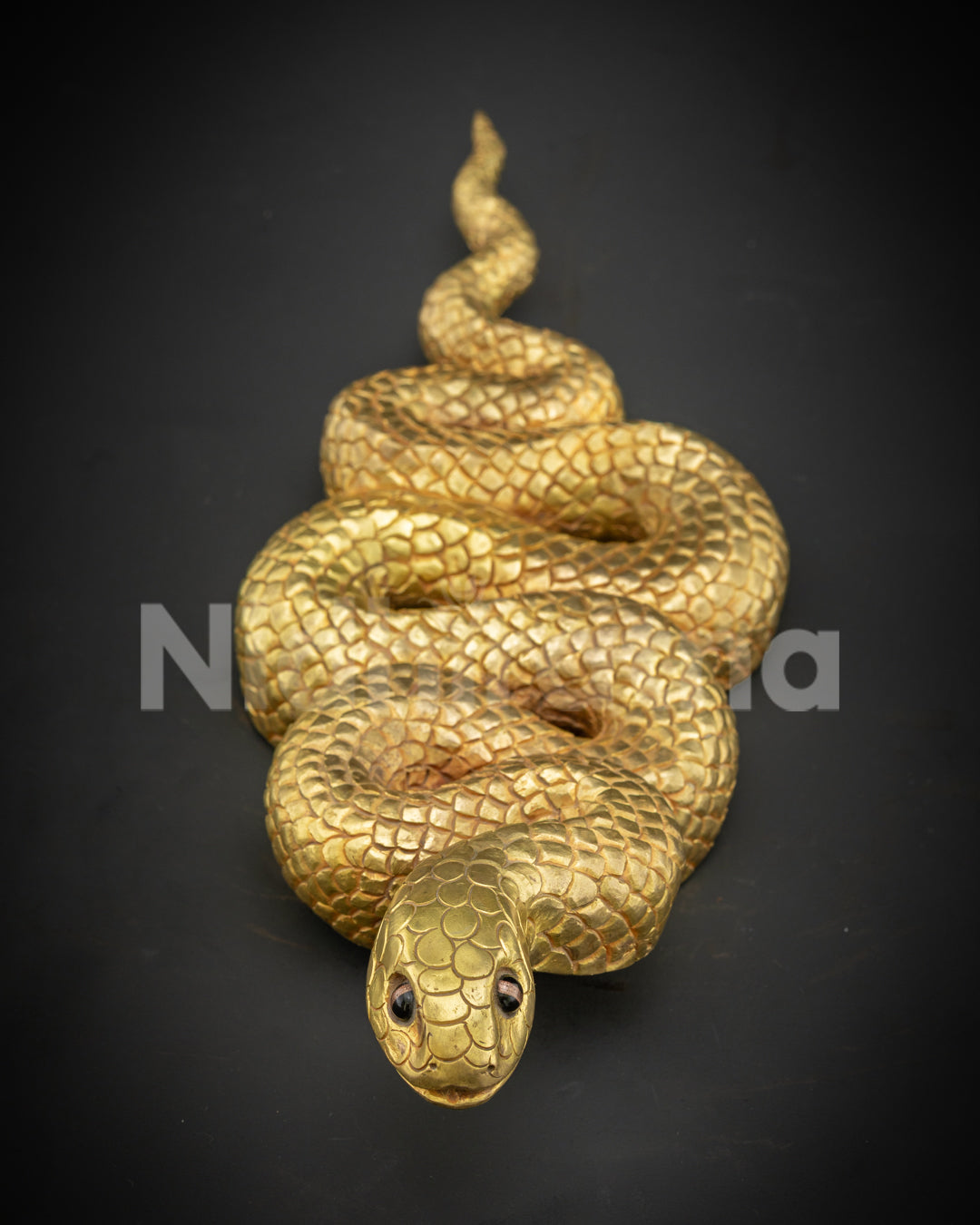Exquisite Gold-Plated Snake Statue – Handcrafted in Nepal for Protection &amp; Spiritual Wisdom