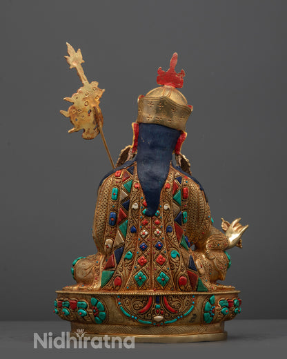 Back view of Exquisite Guru Rinpoche Statue for altar and meditation
