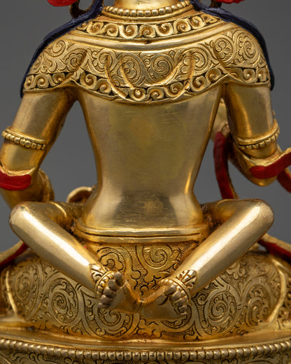 Handmade Dorje Sempa Statue | Gold-Fire Gilded Buddhist Altar Artwork