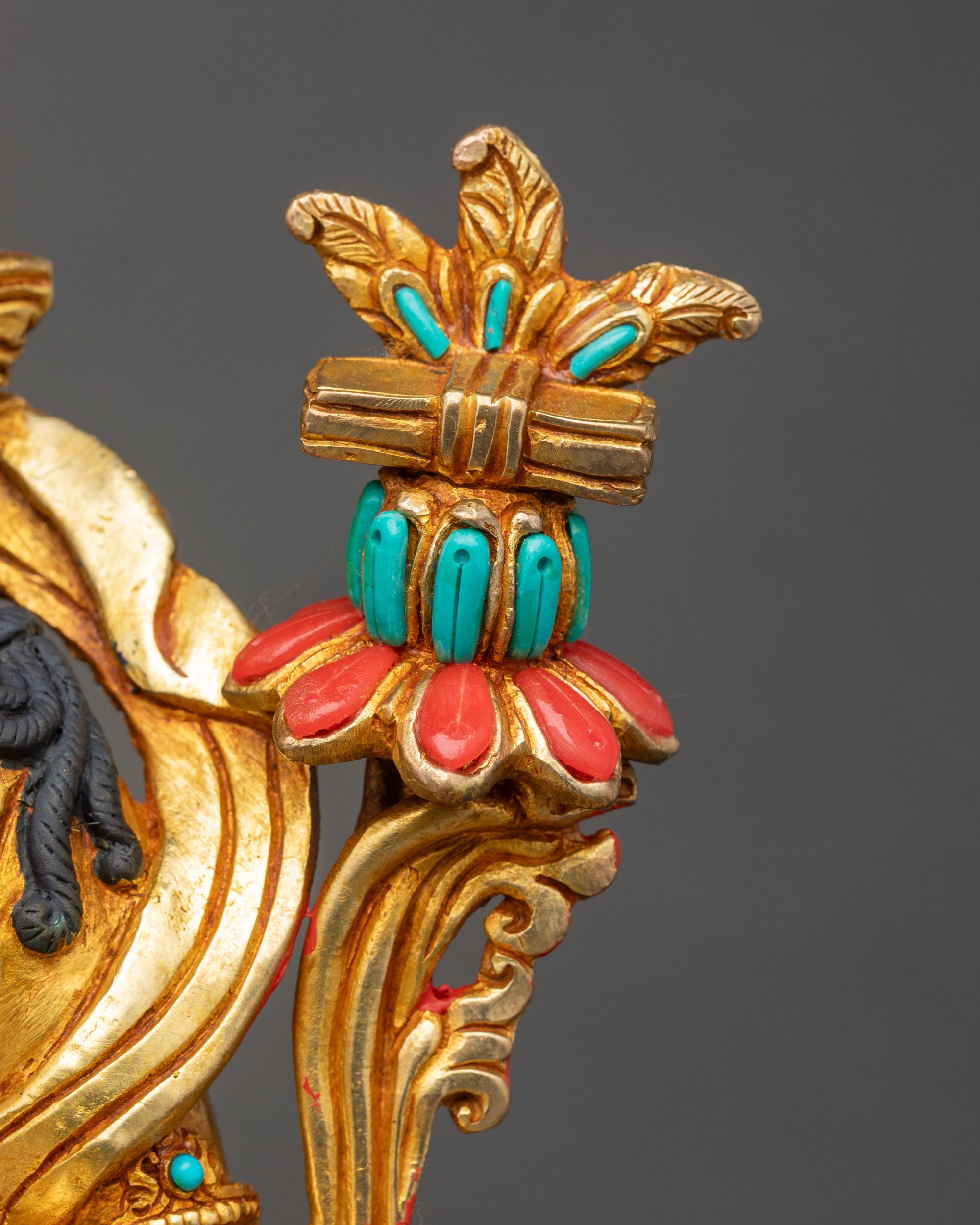 Simhanada Manjushri Statue | Lion’s Roar Wisdom Deity Sculpture