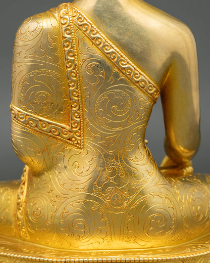 Tathagata Shakyamuni Buddha Statue | Gold Gilded Buddhist Art