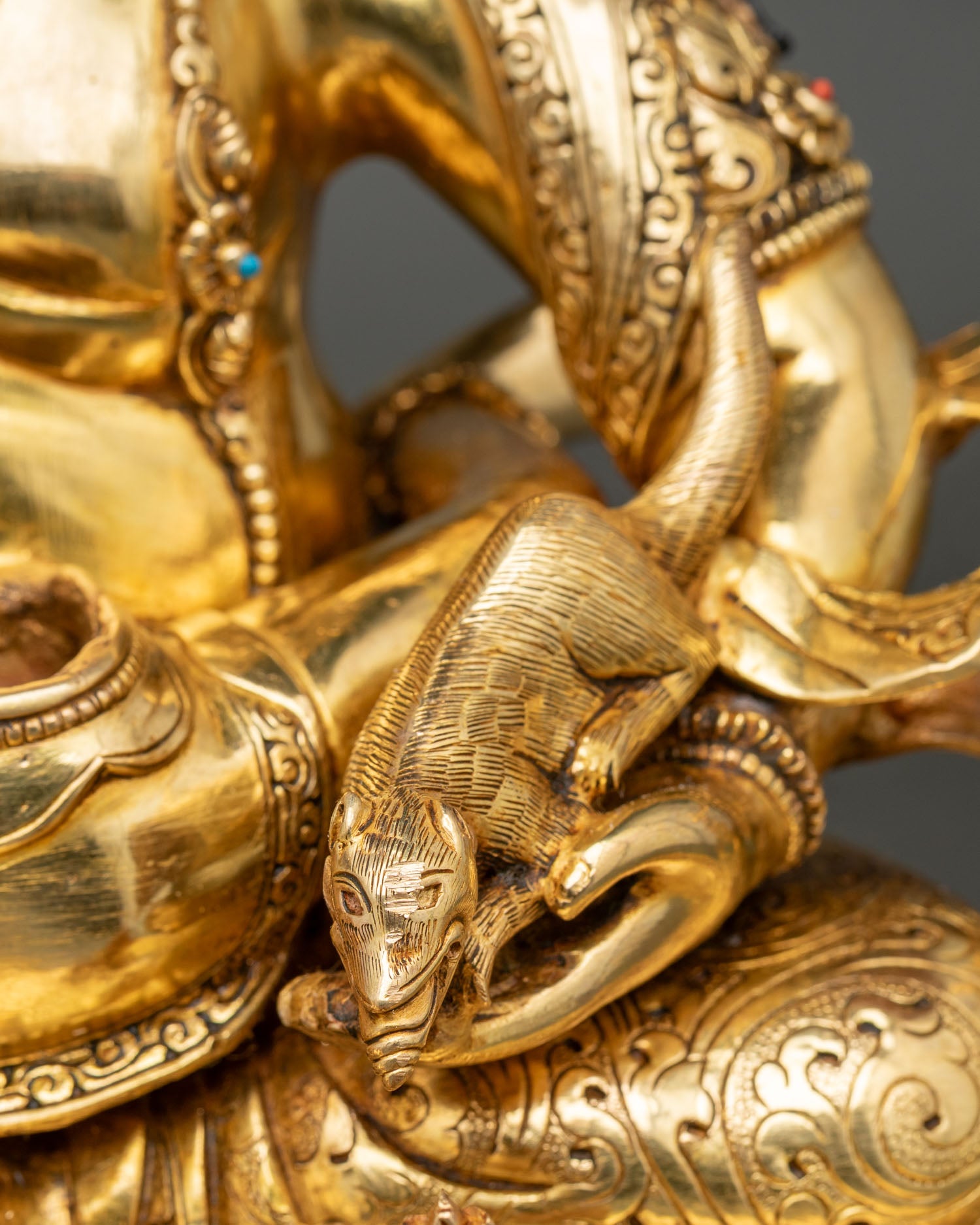 Red Dzambhala Statue | Powerful Buddhist Wealth Deity