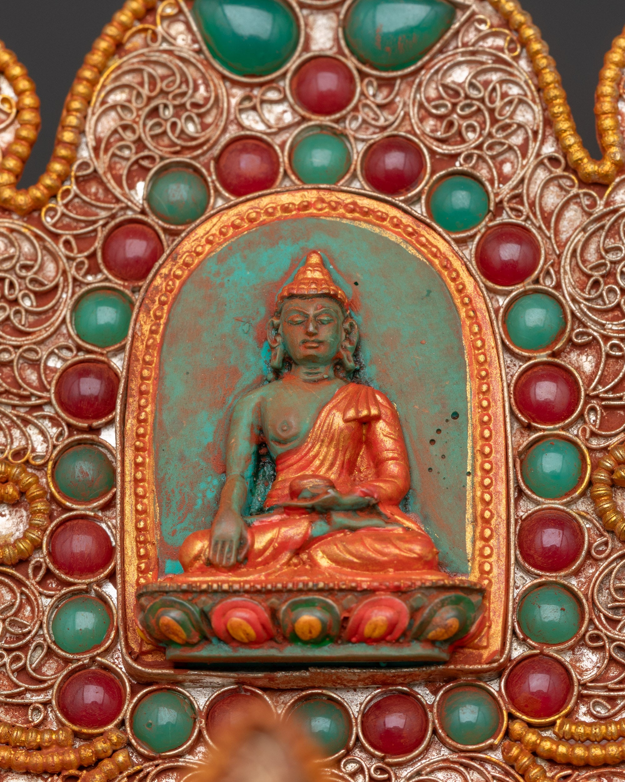 Jeweled Skull Head | Handmade Decor Himalayan Ritual Art Nepal