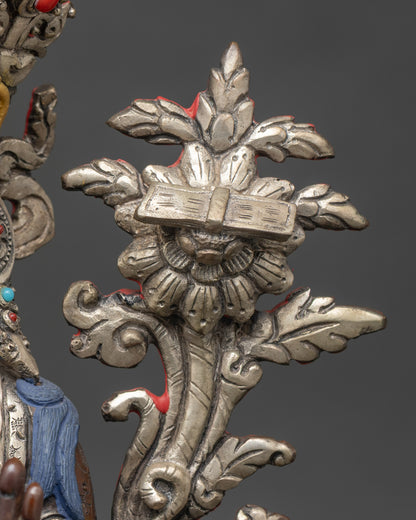 Manjushri Oxidized Copper Statue | Handcrafted in Nepal