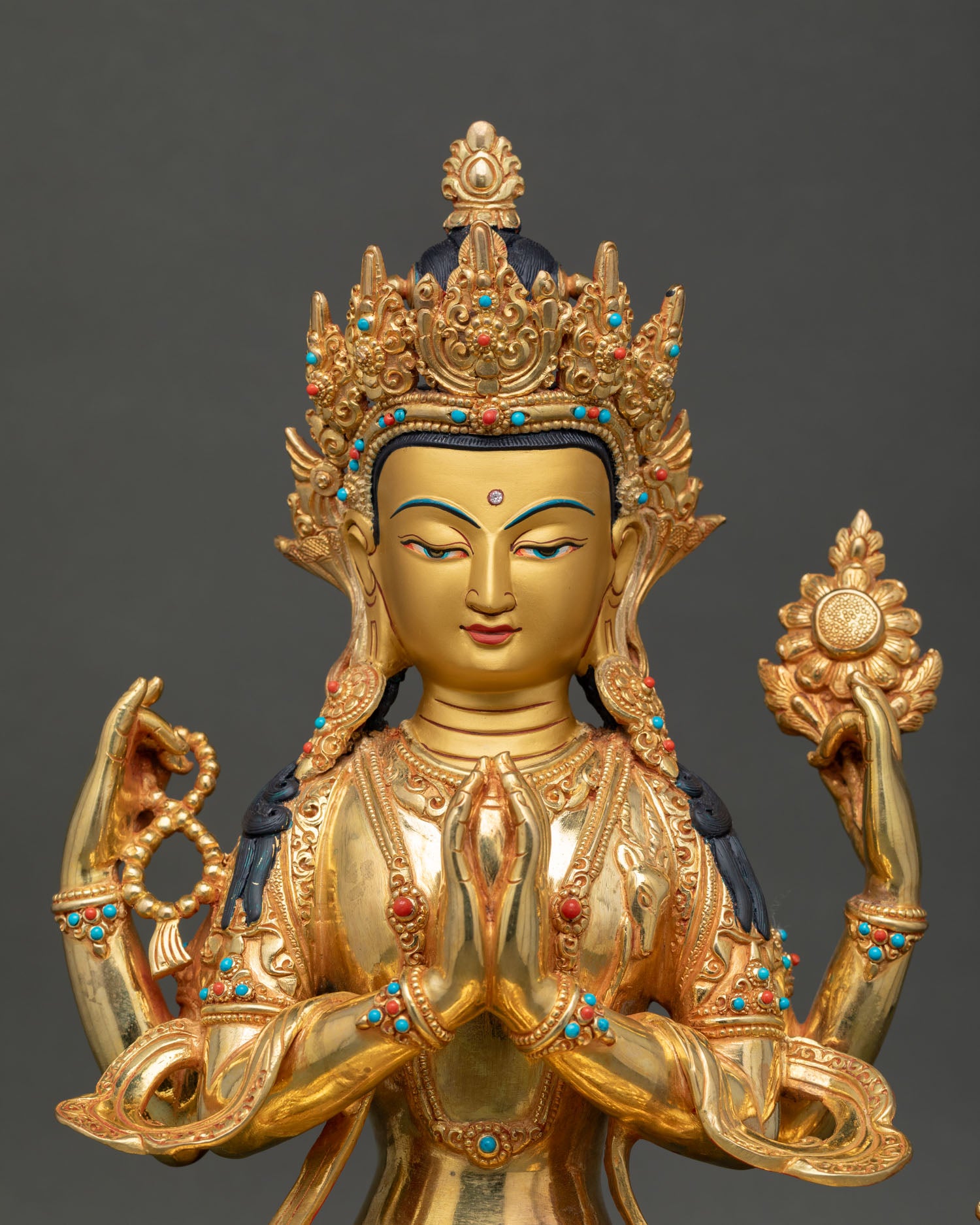 Four-armed Chenrezig Statue | Buddhist Meditation Sculpture