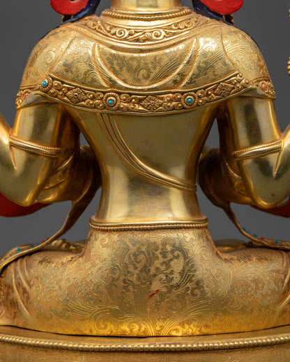Deity of Infinite Compassion Chenrezig Statue | Nepalese Artwork