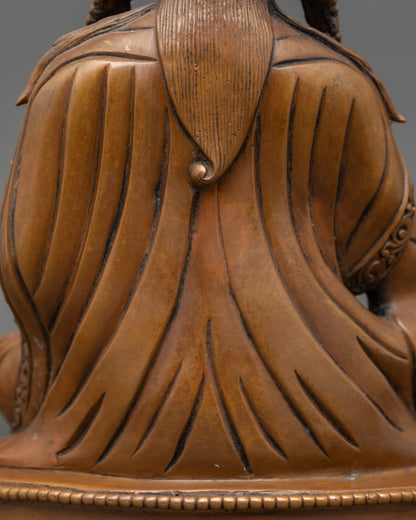 Guru Rinpoche Statue | Artisan-Made Oxidized Copper Sculpture