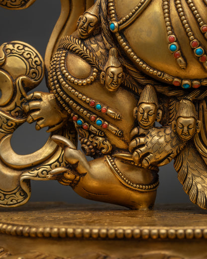 Black Manjushri Copper Statue – Buddhist Altar Artwork from Nepal