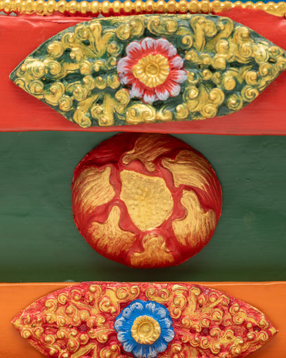 Amitabha Buddha and Five Dhyani Buddhas | Sacred Bodhi Tree Sculpture