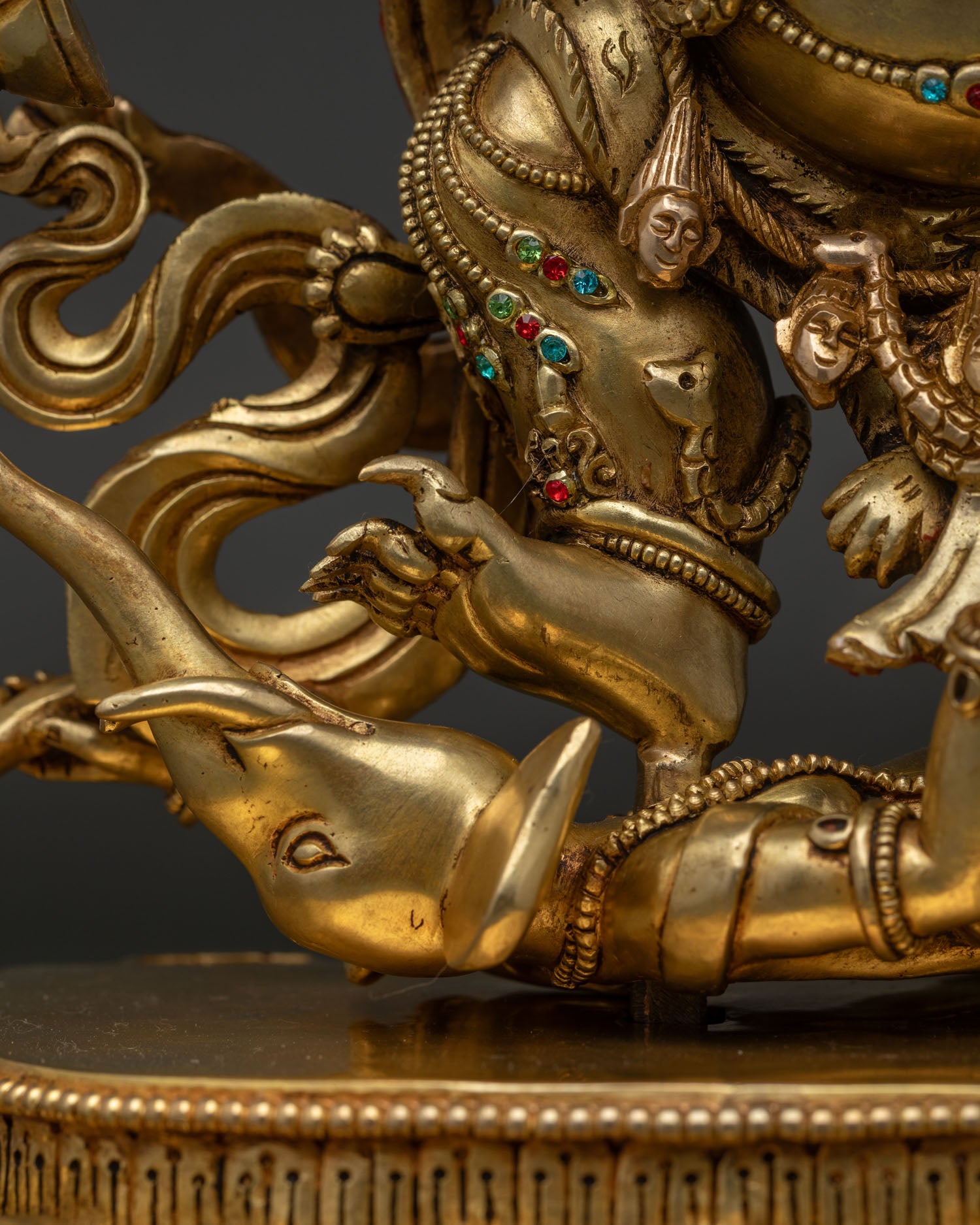 Luxurious Six-Armed Mahakala Statue | Wrathful Dharma Protector Deity