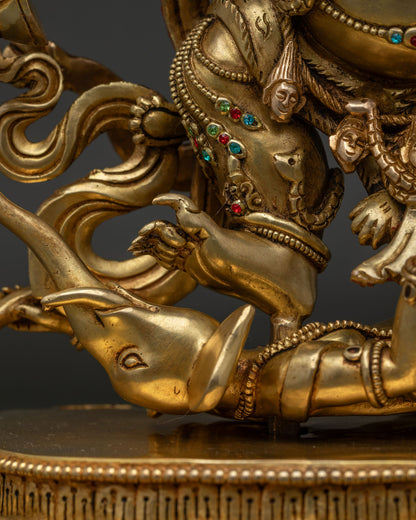 Luxurious Six-Armed Mahakala Statue | Wrathful Dharma Protector Deity