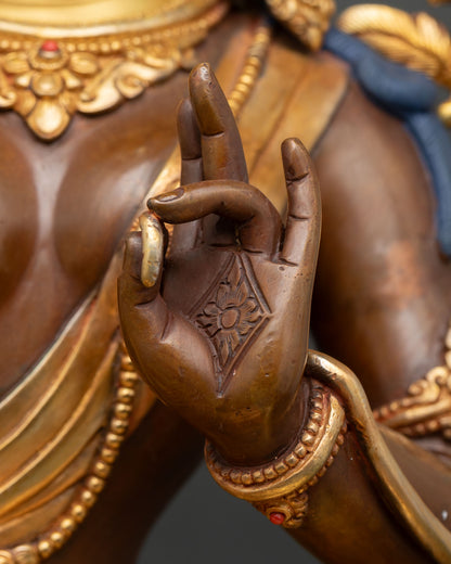 Handcrafted Green Tara Statue | Vajrayana Buddhist Artwork