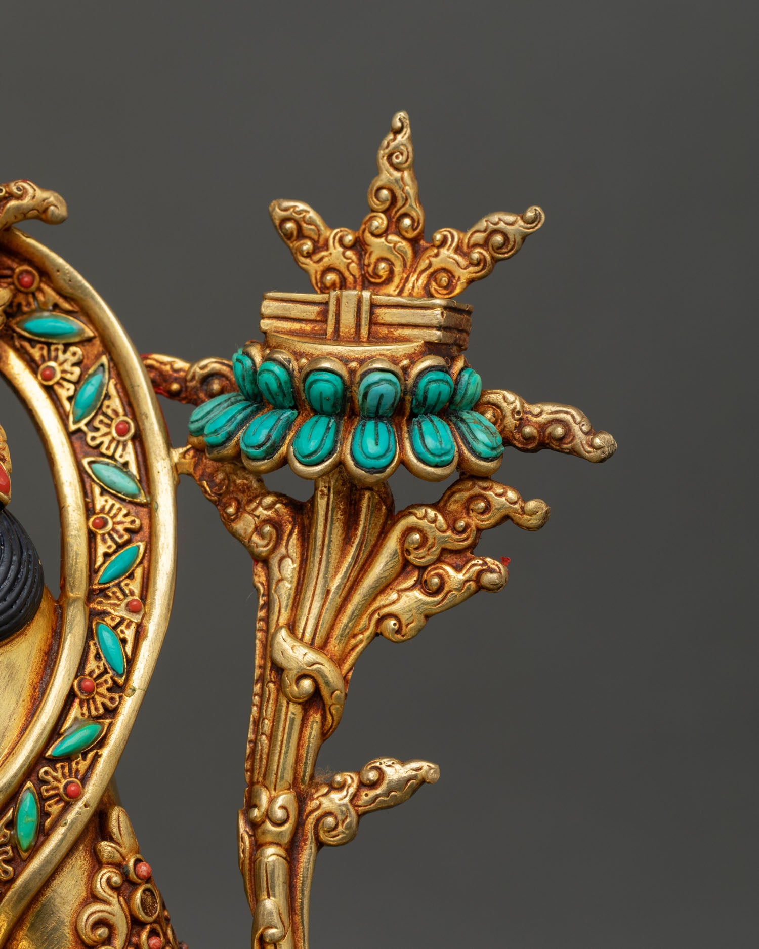 Golden Manjushri Statue | Gold Fire-Gilded Buddhist Art