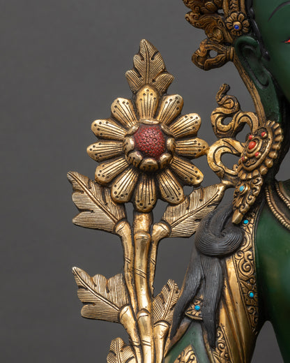 Savior Mother Green Tara Statue | Hand-painted Goddess of Compassion