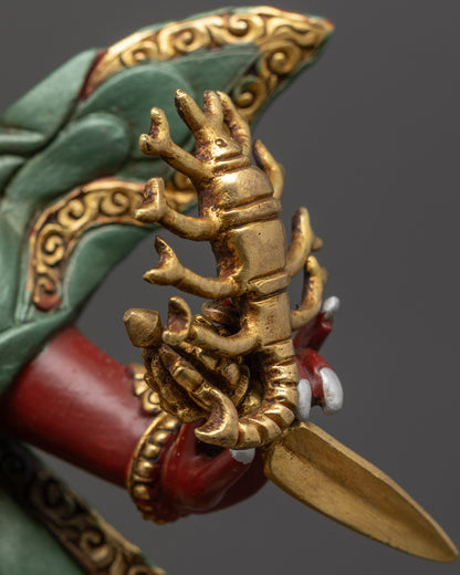 Hand-painted Dorje Drolo Statue | Fierce Deity for Courage and Blessings