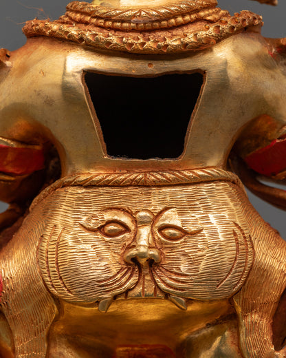 Nepalese Shakya Mahakala Statue | Traditional Himalayan Protector Figure