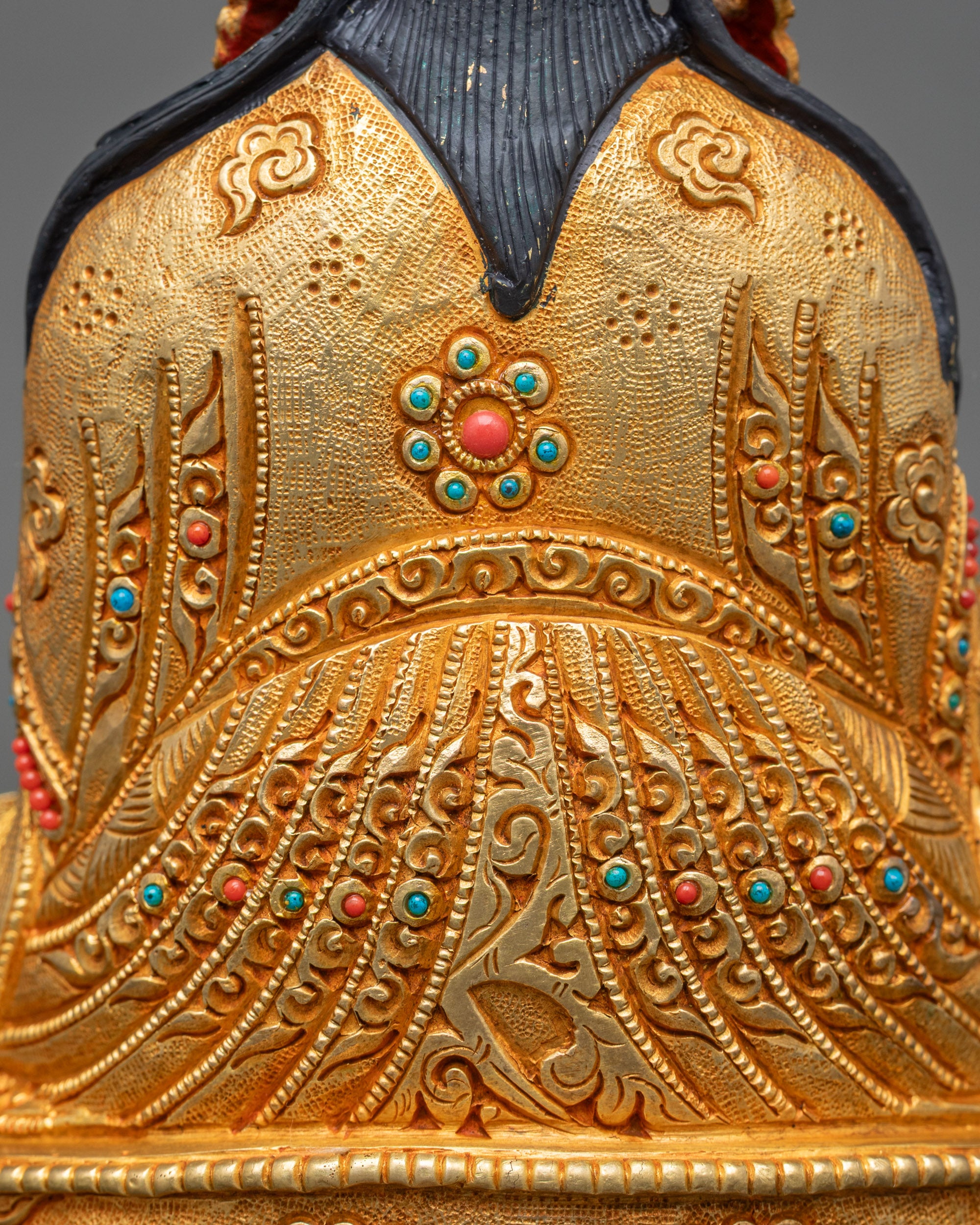 Guru Rinpoche Statue | Nepalese Artisan Copper and Gold Sculpture