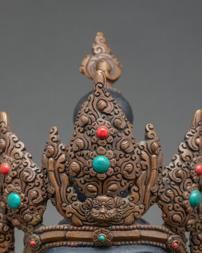 Amitayus Altar sculpture | Lost-Wax Handcrafted Himalayan Statue