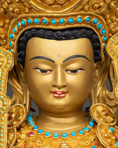 Jowo Rinpoche Statue | 24K Gold Fire-Gilded Copper Art